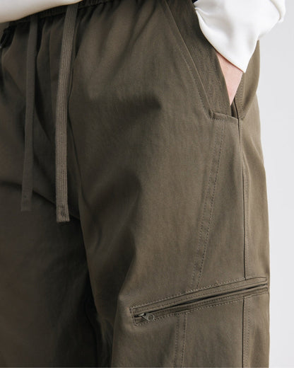 24/7 Relaxed Drawstring Waistband Trousers with Side Zippers