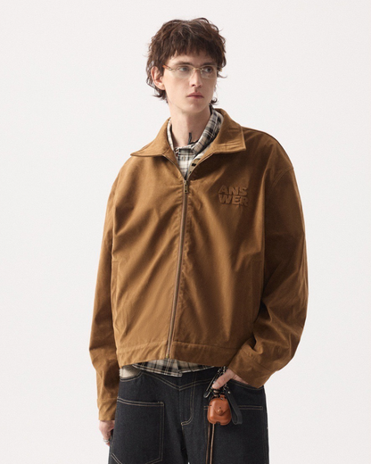 Answer Embroidered Zip Jacket