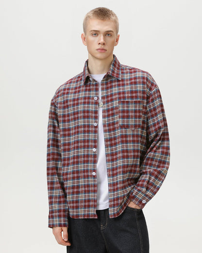 American Vintage Plaid Flannel Overshirt
