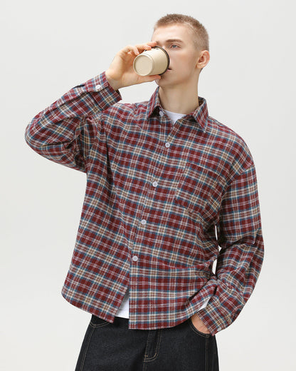 American Vintage Plaid Flannel Overshirt