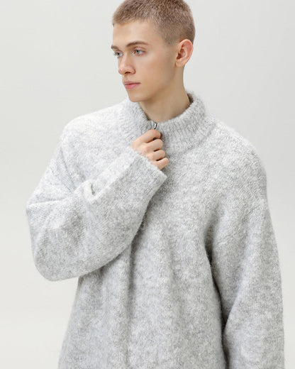 Brushed Blend Comfort Oversized Half-Zip Sweater